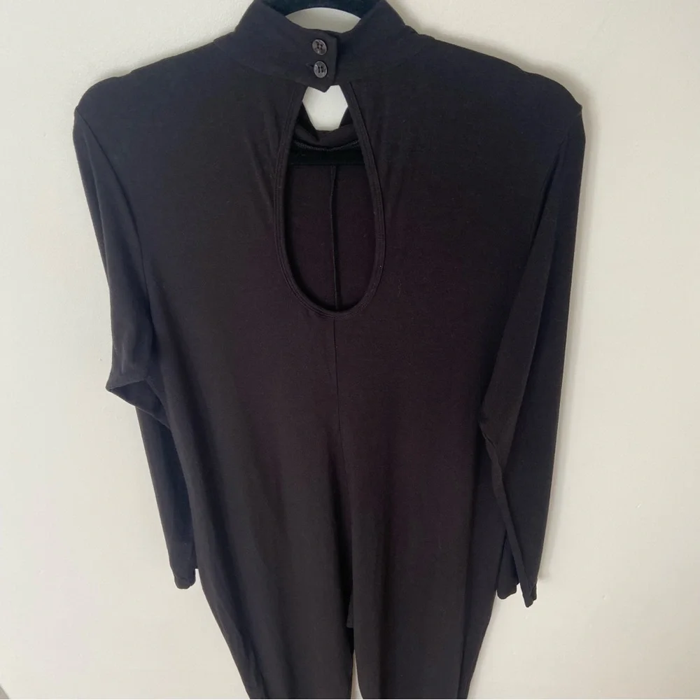 Smash + Tess Audrey Romper Black Bamboo Blend Jumpsuit Large Loungewear Pockets - Picture 9 of 11
